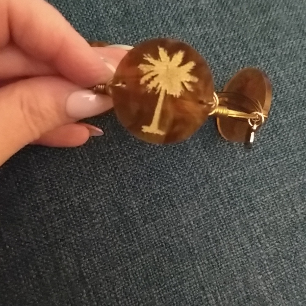 Moon & Lola Gold and brown bangle bracelet